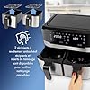 ProfiCook Friteuse à air chaud double 9 litres - XXL Friteuse à air chaud double chambre - avec air chaud sans huile supplémentaire - 9 programmes - Air Fryer avec écran tactile| 2400W - PC-FR 1242 H