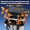 ProfiCook Friteuse à air chaud double 9 litres - XXL Friteuse à air chaud double chambre - avec air chaud sans huile supplémentaire - 9 programmes - Air Fryer avec écran tactile| 2400W - PC-FR 1242 H