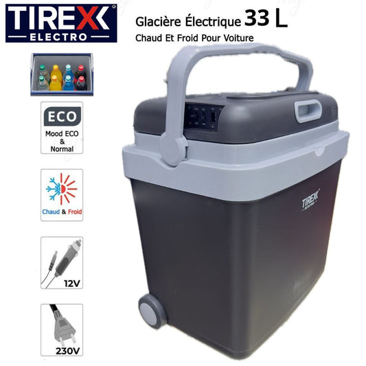Glacière Tirex pour Camping avec roues 60W – 33 Litres GLS200