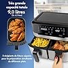 ProfiCook Friteuse à air chaud double 9 litres - XXL Friteuse à air chaud double chambre - avec air chaud sans huile supplémentaire - 9 programmes - Air Fryer avec écran tactile| 2400W - PC-FR 1242 H
